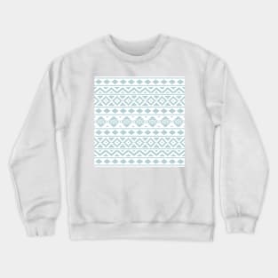 Aztec Essence Ptn Lt Blue on White Crewneck Sweatshirt